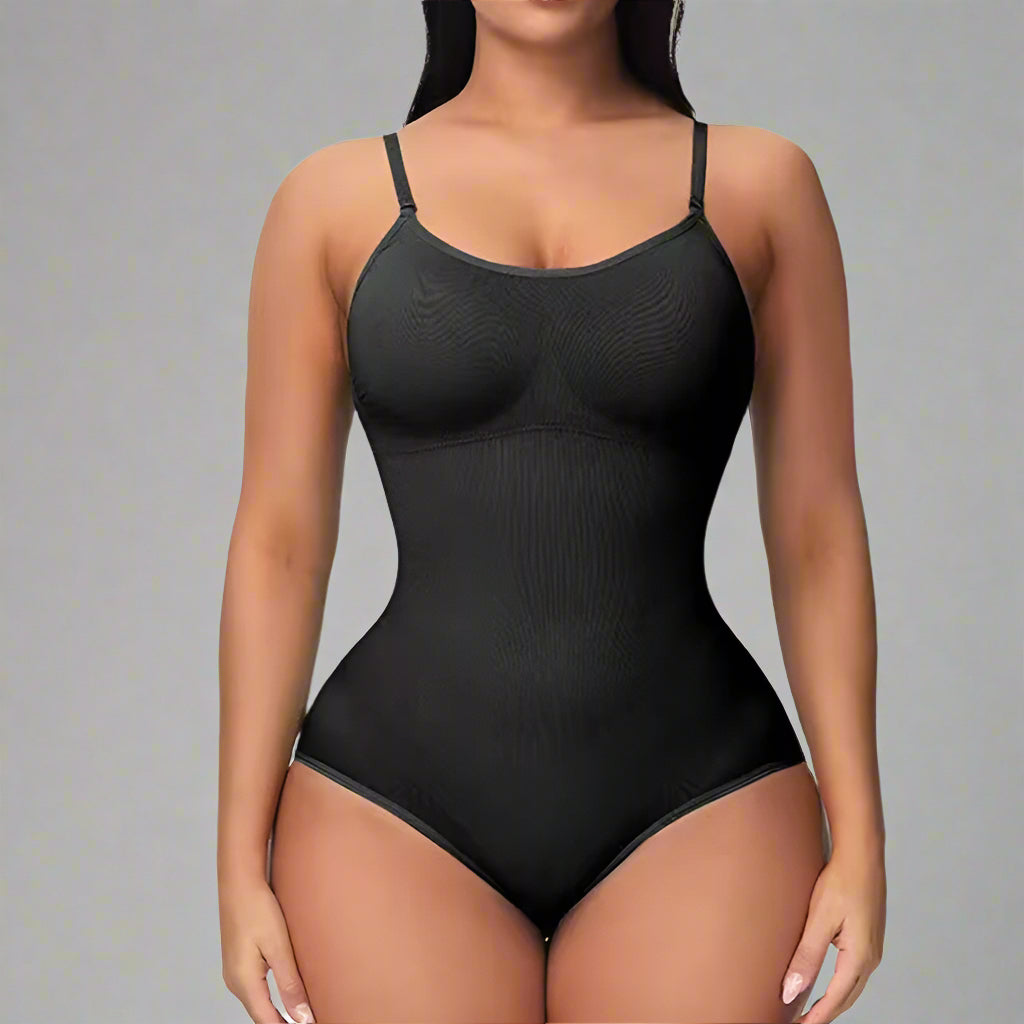 Super Sale V Neck Spaghetti Strap Bodysuit Compression Body Suits Open Crotch Shapewear Slimming Body Shaper Smooth Out Bodysuit