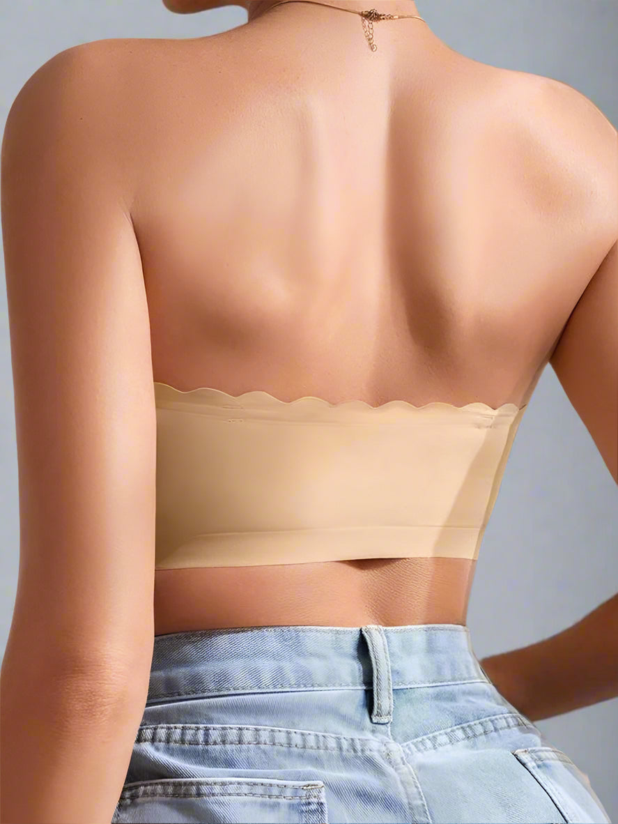 Women'S Solid / Leopard Print Strapless Bra, Wireless Push up Bra, Basic Casual Comfortable Breathable Scallop Trim Hook & Eye Front Bralette, Pastel Lingerie for All Seasons, Light Womenswear, Lady Bra Pack, Underwear
